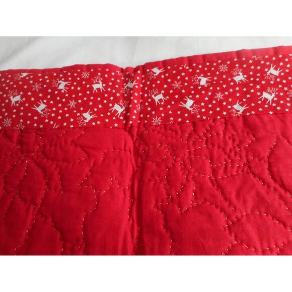 Poinsettia Christmas Wall Hanging Holiday Home Decoration Square Shape 22.5" - Picture 3 of 8